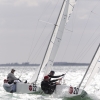 Star Class, bow 20 and 22, sailing at Bacardi Miami Sailing Week, day one.