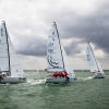 J70 Class 187, 403, 456, and 384 sailing at Bacardi Miami Sailing Week, day six.