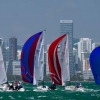 J70 Class 501, 51, 55, 85 sailing at Bacardi Miami Sailing Week.