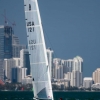 A Cat Class Usa 121,Marstrom, withCarla Schiefer, sailing in Bacardi Miami Sailing Week.